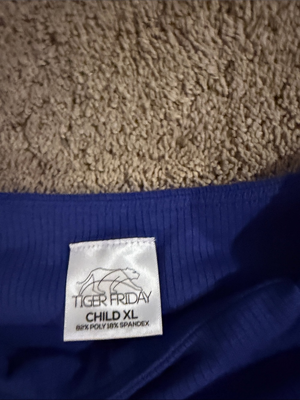 Tiger Friday Girls' Royal Blue Ribbed Long Sleeve Crop Top - Picture 2 of 3